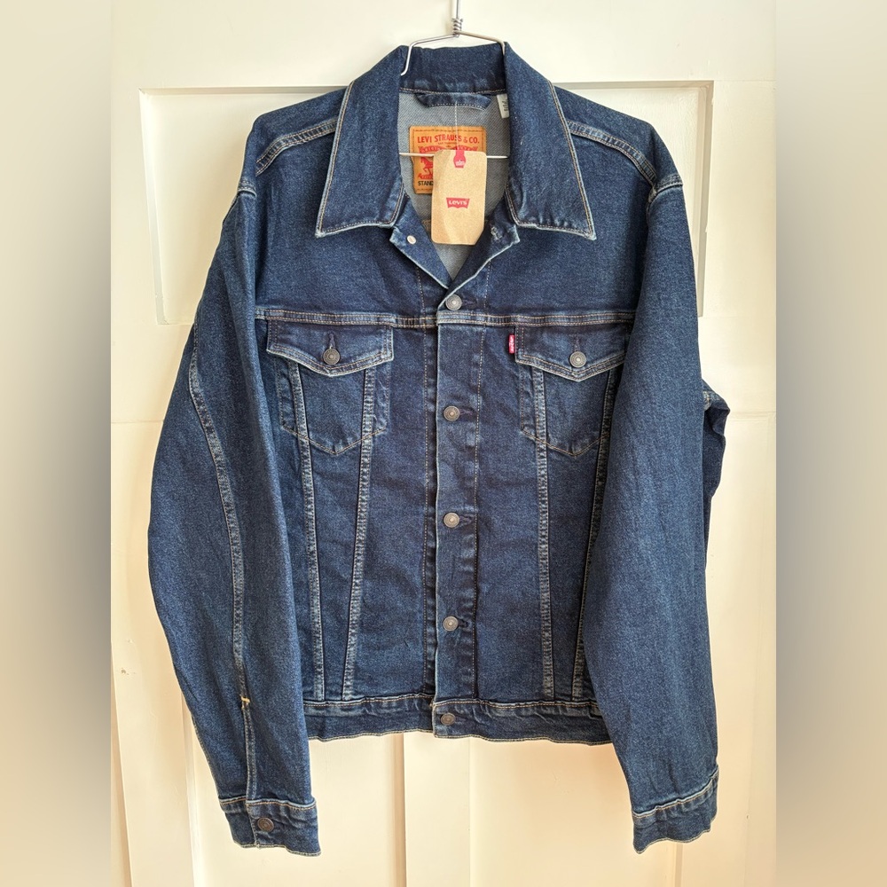 Levi's Dark Blue Denim Trucker Jacket Classic 90’s Mens Large